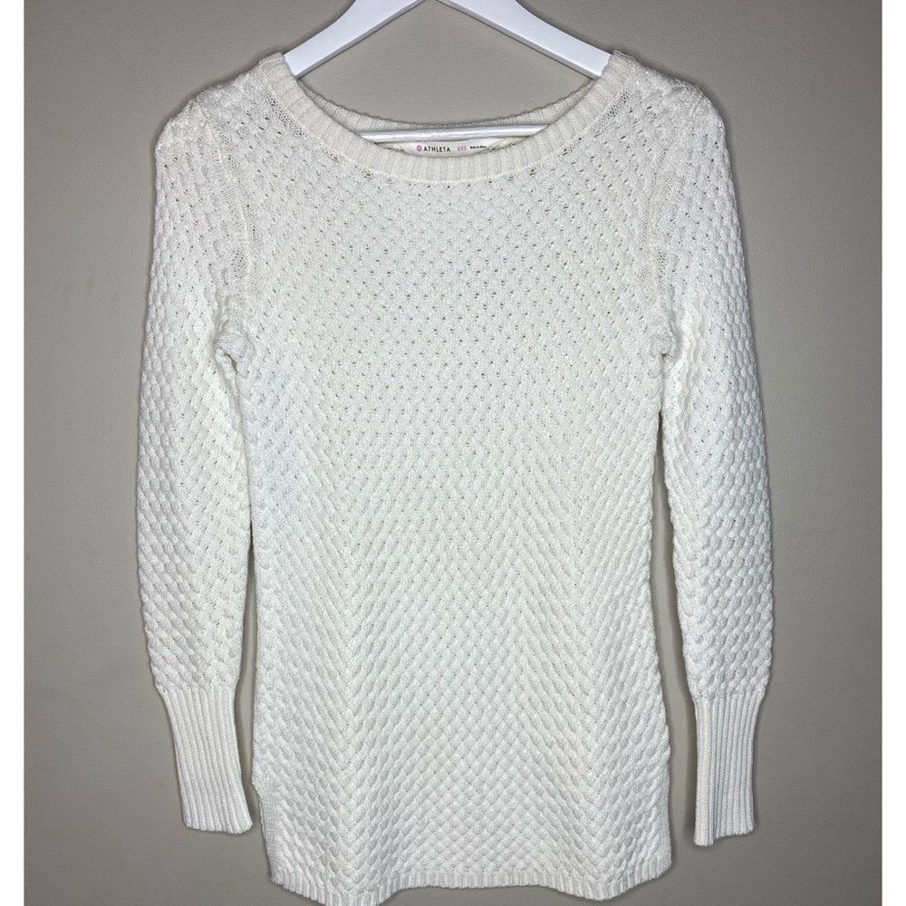 Athleta Ecru wool blend pullover knitted sweater